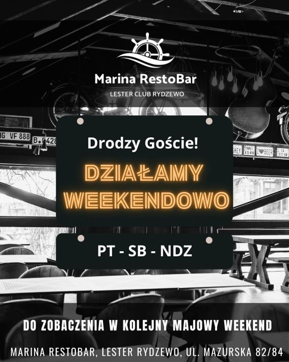 Marina RestoBar działa weekendowo